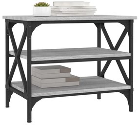 Tavolino grigio sonoma 55x38x45 cm in legno multistrato
