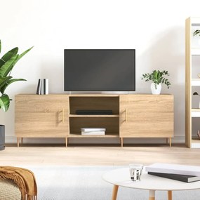 Mobile Porta Tv Rovere Sonoma 150x30x50 Cm İn Legno Multistrato /