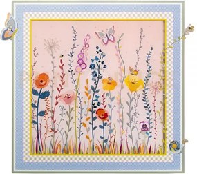Quadro amelie grande in cristallo acrilico decoro farfalle e fiori