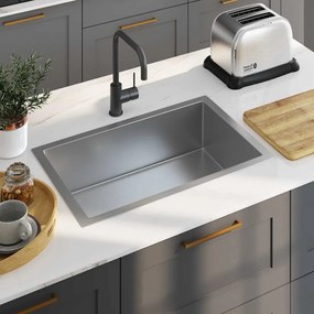 Lavello Da Cucina Lavorato A Mano İn Acciaio Inox /