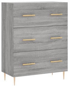 Credenza grigio sonoma 69,5x34x90 cm in legno multistrato