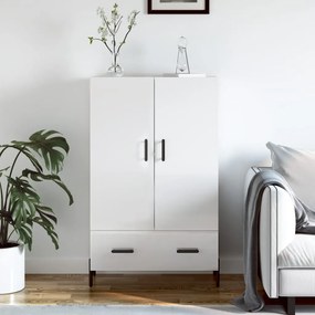 Credenza Bianco Lucido 69,5x31x115 Cm İn Legno Multistrato /