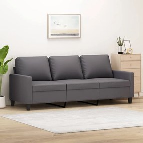 Divano A 3 Posti Grigio 180 Cm İn Similpelle /