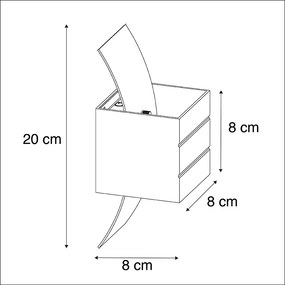 Applique da parete di design nera con oro - Amy