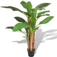 Albero Banana Artificiale con Vaso 175 cm Verde