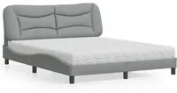 Letto con Materasso Grigio Chiaro160x200 cm Tessuto 3208541