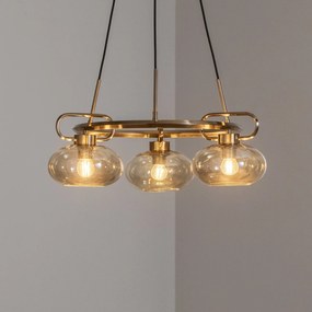 Lampada a sospensione Rolan Lucea, dimmerabile, Ottone / Oro, Soggiorno / Sala da pranzo, Metallo, Lampada a sospensione