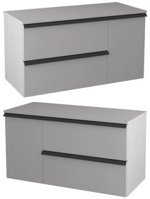 Mobile da bagno sospeso sotto lavabo Rodi L 105 x H 57 x P 46 cm grigio laccato opaco, 3 cassetti BADEN HAUS