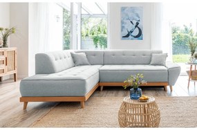 Divano letto angolare grigio chiaro L, angolo sinistro Dazzling Daisy - Miuform