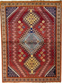 Shiraz Tappeto 200 x 150 Rosso (Iran) Annodato A Mano