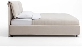 Letto matrimoniale imbottito beige con contenitore, materasso e rete inclusi 180x200 cm Myra Pillow – Bonami Selection