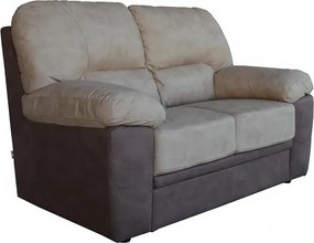 Divano a 2 posti tessuto Mozart imbottito 155 cm Beige e Marrone