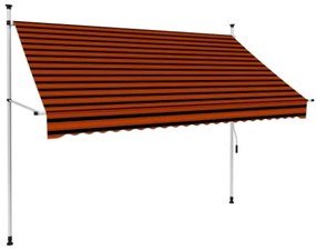 Tenda da Sole Retrattile Manuale 250 cm Arancione e Marrone