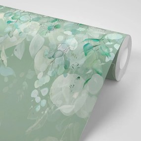 Carta da parati – Foglie Verde Pastello
