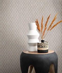 Carta da parati Tahiti Ikat  grigio / argento, 53 cm x 10.05 m
