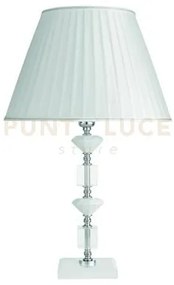 Lume grande gala 1 luci attacco e14 bianco e cromo h.40+26cm