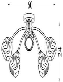 Searchlight 11525-5SN - Plafoniera ASTRAL 5xG9/33W/230V cromo satinato