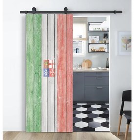 Porta scorrevole Italia in mdf multicolore, L 92.5 x H 211.5 cm, con binario Industrial Reversibile