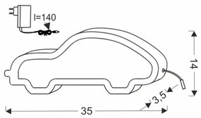 Lampada da tavolo LED per bambini CAR LED/11W/230V rosa