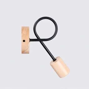 Sollux SL.1476 - Applique EMBER 1xE27/15W/230V nero/beige/faggio