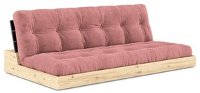 Divano letto in velluto a coste rosa 196 cm Base - Karup Design
