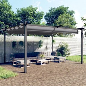 Pergola Da Giardino Con Tetto Retrattile 4x3 M Antracite /