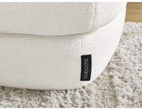 Poggiapiedi bianco con rivestimento in bouclé Leonore – Bobochic Paris