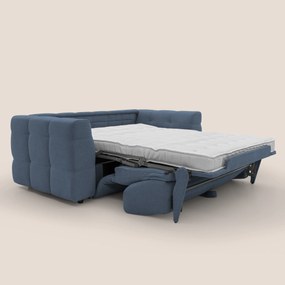 Tender Divano letto matrimoniale dal design innovativo in tessuto bouclet impermeabile T07 blu