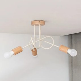 Plafoniera OXFORD 3xE27/15W/230V, finitura pino/crema