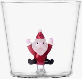 Bicchiere in vetro borosilicato fatto a mano con Babbo Natale saltellante Christmas Tales