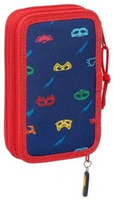 Astuccio Scuola PJ Masks Ready Blu Marino 12.5 x 19.5 x 4 cm 28 Pezzi