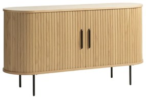 Cassettiera bassa in rovere decorato in colore naturale 140x76 cm Nola - Unique Furniture