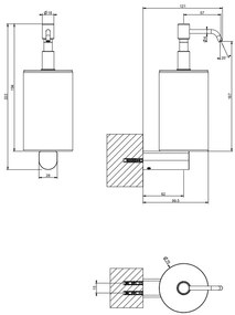 Dispenser sapone liquido a Parete Bianco cromo Rilievo 59513 Gessi