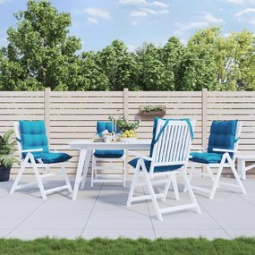 Cuscini Sedia Schienale Basso 4 Pz Azzurro İn Tessuto Oxford /