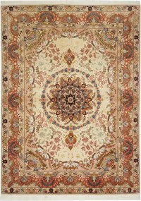 Tabriz Tappeto persiano 200x150 Beige (Iran) Annodato A Mano