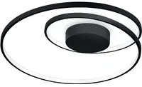 Plafoniera Moderna On-Off Oz Metallo Nero Led 48W 3000K Luce Calda