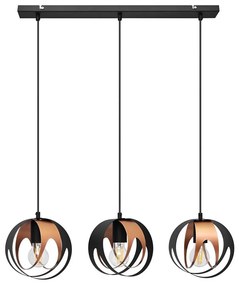 Lampadario a sospensione con filo MOONLIGHT 3xE27/15W/230V nero/rame