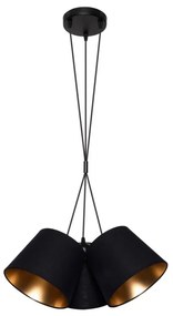 Lampadario su corda  ZOMA 3xE27/60W/260V nero/rame