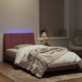 Giroletto con luci led rosa 100x200 cm in velluto