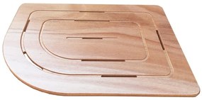 Pedana doccia in legno marino 74 x 55 cm stondato lato sinistro per piatto doccia 70 x 90