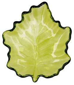 Vassoio per aperitivi Quid Foglio Verde Vetro (14 x 14,5 cm) (Pack 6x)