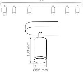 Luce Spot da bagno TURYN 6xGU10/10W/230V IP44 bianco