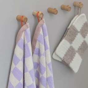 Asciugamano da bagno in cotone biologico giallo chiaro e viola 70x133 cm Retro - Mette Ditmer Denmark