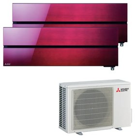 Condizionatore a muro multisplit MITSUBISHI ELECTRIC LN 9 + 9 14000 BTU classe raffreddamento A+++, rosso