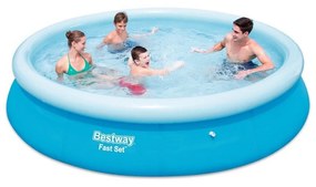 Piscina Fuori Terra Gonfiabile da Giardino 366x76cm con Toppa Riparazione