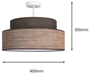 Lampadario a plafone GRACE 1xE27/60W/230V diametro 40 cm marrone/beige