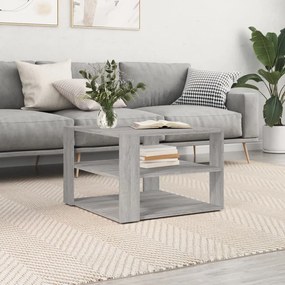 Tavolino salotto grigio sonoma 59,5x59,5x40cm legno multistrato