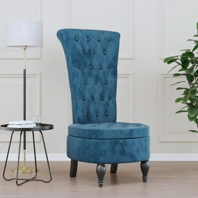 Sedia Schienale Alto Design con Bottoni in Velluto Elegante e Raffinata, Blu