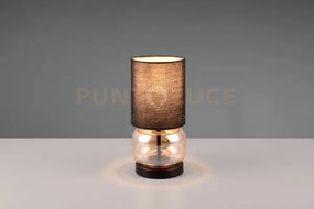 Elio lampada da tavolo base vetro ambra con paralume nero h. 29cm 1...