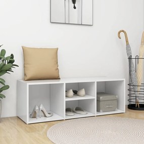 Scarpiera Con Panchina Bianca 105x35x35 Cm İn Legno Multistrato /
